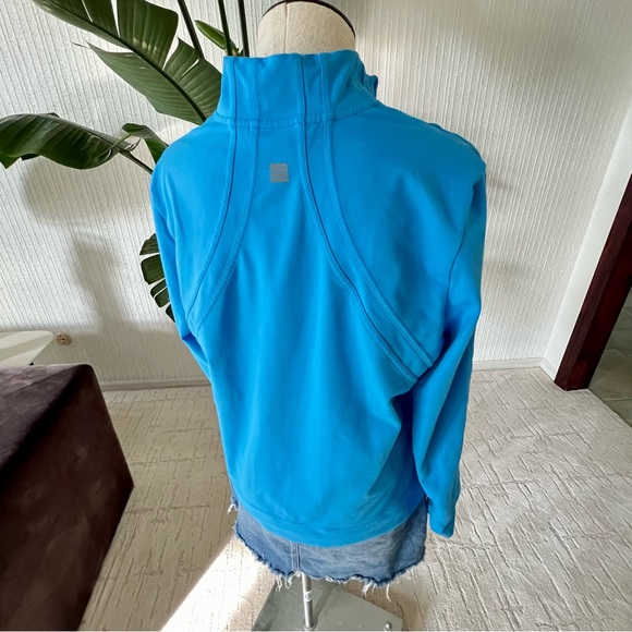 Lands' End Perfect Sport Knit Jacket Azure Blue 
Size Large - Picture 3 of 6